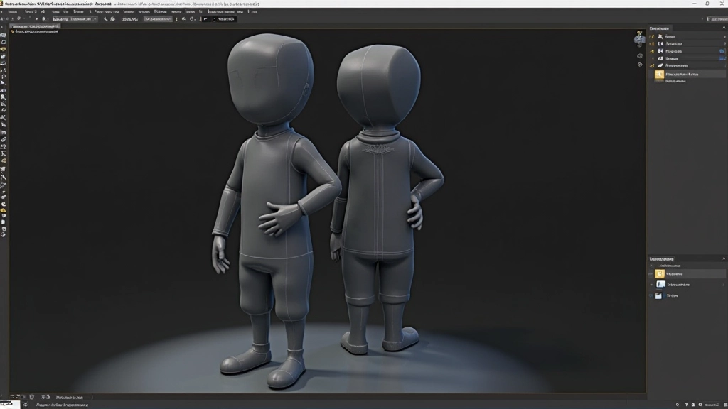 3D viewport showing basic geometric blocking shapes arranged to form a humanoid figure with simple cylinders for limbs and cubes for body structure