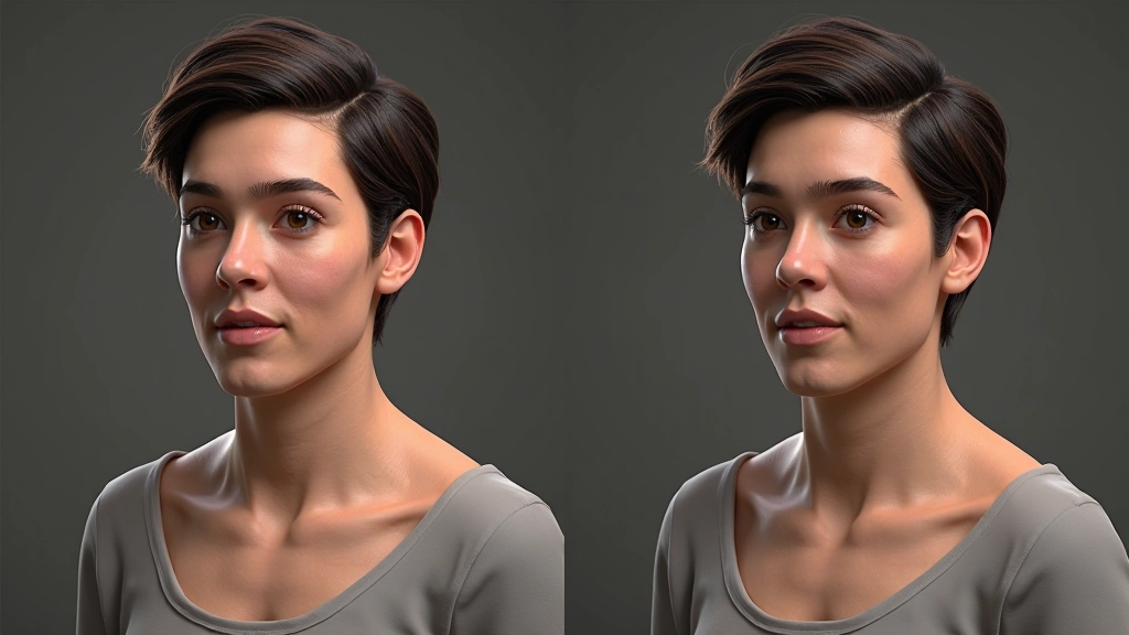Split-screen comparison showing high-poly detailed character model on left and clean retopologized low-poly mesh on right with visible edge flow topology