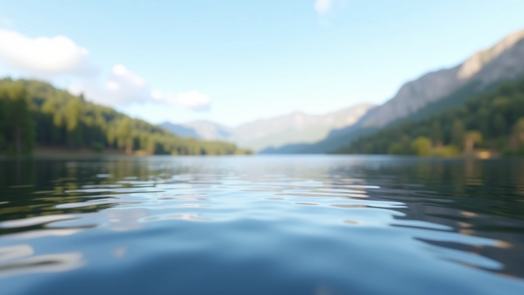 Water body in a 3D environment showing realistic reflection and wave simulation integrated into the landscape terrain